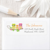 chouettes chouettes étiquette de adresse-blanc (En situation)