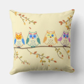 Chouettes colorées Coussin décoratif (Verso)