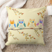 Chouettes colorées Coussin décoratif (Couverture)