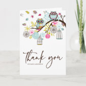 Chouettes colorées et Cartes de remerciements Feui (Devant)