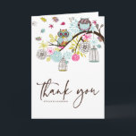 Chouettes colorées et Cartes de remerciements Feui<br><div class="desc">Chouettes colorées et chute des Cartes de remerciements Feuille Ce carte de remerciements coloré de printemps/automne fait partie d'une suite mariage. Les articles correspondants sont disponibles dans mon magasin.</div>