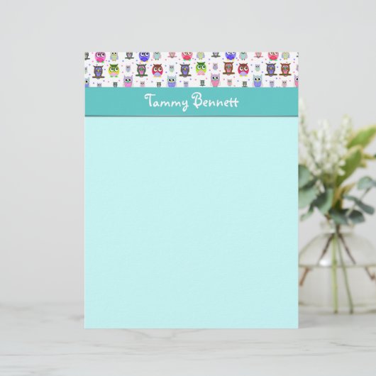 Chouettes colorées Papeterie (Debout devant)