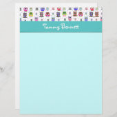 Chouettes colorées Papeterie (Devant / Derrière)