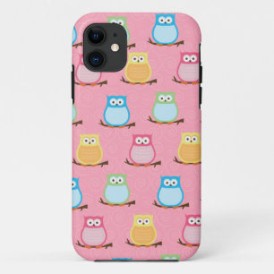 Chouettes colorées tendance iPhone 5 Coque (rose)