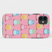 Chouettes colorées tendance iPhone 5 Coque (rose) (Dos (Horizontal))