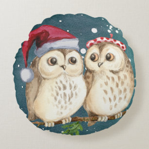 Chouettes Coussin rond,