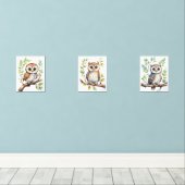 Chouettes d'art mural, Cadeau Neutre Genre Bébé (Parquet)