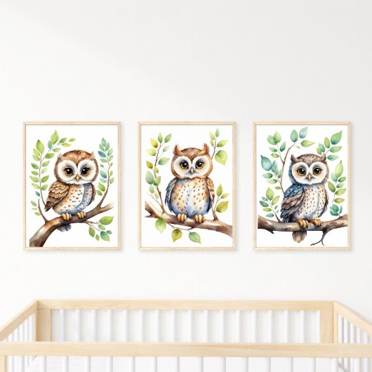 Chouettes d'art mural, Cadeau Neutre Genre Bébé