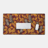 Chouettes d'automne sur rouge foncé (Clavier et souris)