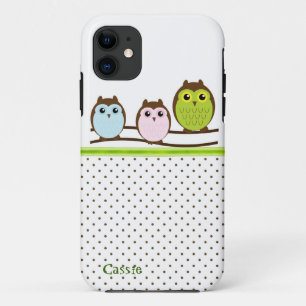 Chouettes de dessin élégant iPhone 5 Coque personn