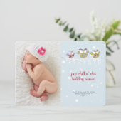 Chouettes de Noël Carte photo de vacances (Debout devant)
