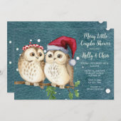Chouettes de Noël Couples Douche Invitation (Devant / Derrière)