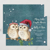 Chouettes de Noël Couples Douche Invitation (Devant / Derrière)