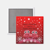 Chouettes de Noël mignonnes et aimant de texte per (Recto/Verso)