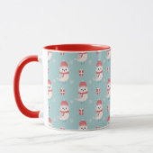 Chouettes de Noël mignonnes Mug Motif (Gauche)