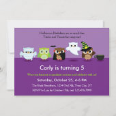 Chouettes d'Halloween en costume Invitation d'anni (Devant)