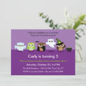 Chouettes d'Halloween en costume Invitation d'anni (Debout devant)