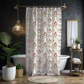 Chouettes d'hiver Rouge Berry rideau de douche de 