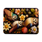 Chouettes et fleurs | Magnet Haeckel moderne (Horizontal)