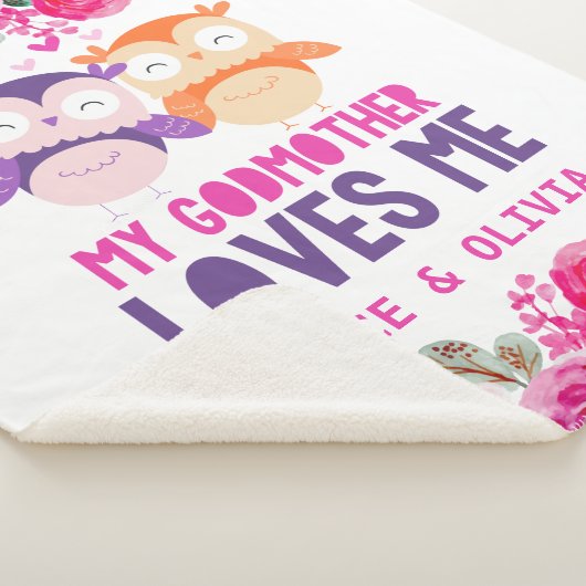 Chouettes Florales Couverture bébé - Ma Godmère m' (3/4)