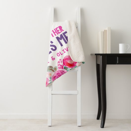 Chouettes Florales Couverture bébé - Ma Godmère m' (En situation)