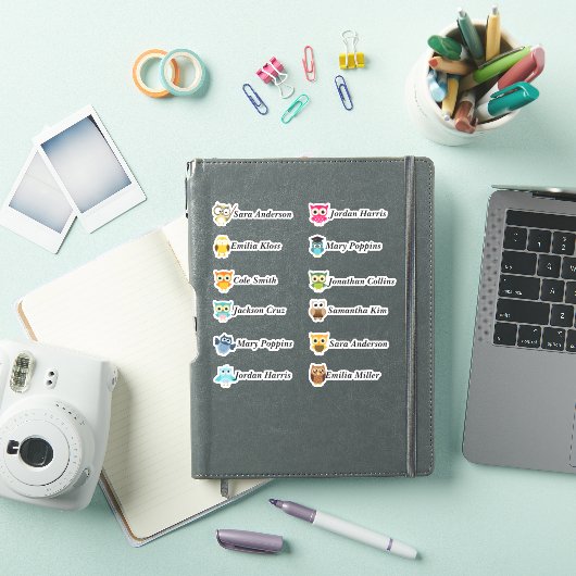 Chouettes intelligentes Autocollants de nom multip (Couverture iPad)