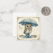 Chouettes joyeuses, cartes joyeuses : pluie ou bri (Devant/Arrière en situation)