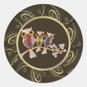Chouettes mignonnes Bijoux Photo Stickers
