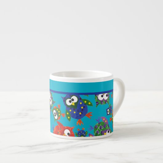 Chouettes mignonnes Petit Espresso Mug coloré (Devant droit)
