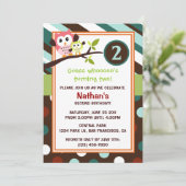 Chouettes modernes Invitation d'anniversaire (Debout devant)