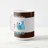 Chouettes - Mon papa, Mon HERO - Mug Fête des père (Devant gauche)