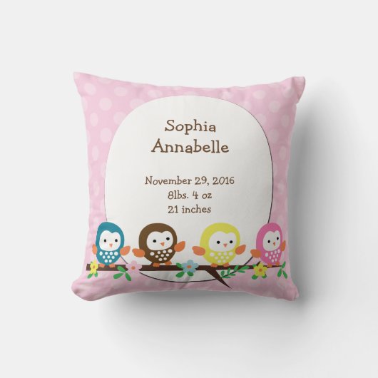 Chouettes personnalisées sur le Coussin à points d (Recto)