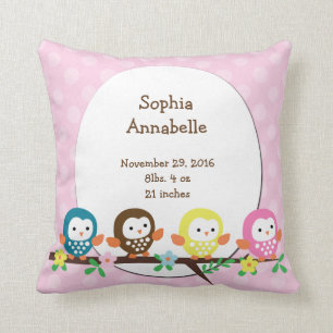 Chouettes personnalisées sur le Coussin à points d