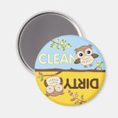 Chouettes pour bébés Lave-vaisselle propre Magnet (Recto/Verso)
