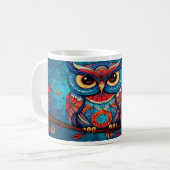 Chouettes psychédéliques version 3 Mug (Devant gauche)