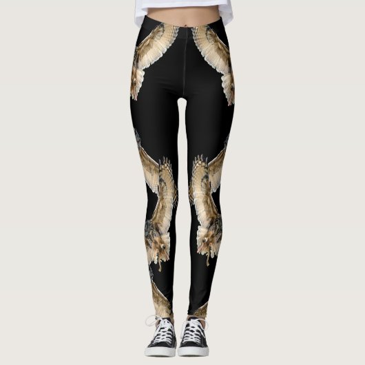 Chouettes sur leggings noirs (Devant)