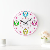 choux mignon horloge néon bleu, rose, vert, jaune (Maison)