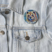 Chow Chow Abstract Ronde Button 5,7 Cm (In situ)