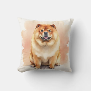 Chow Chow Aquarel Wolkenlaag Kunst Kussen