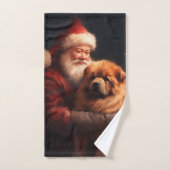 Chow Chow avec Noël Festif du Père Noël (Serviette à main)