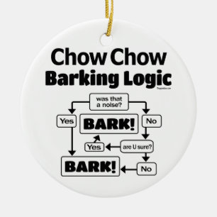 Chow Chow Barking Logic Keramisch Ornament