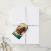 Chow Chow Beach Surfen Schilderij Cadeaulabel (Met Touw)