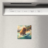 Chow Chow Beach Surfen Schilderij Magneet (Insitu (Vaatwasser))