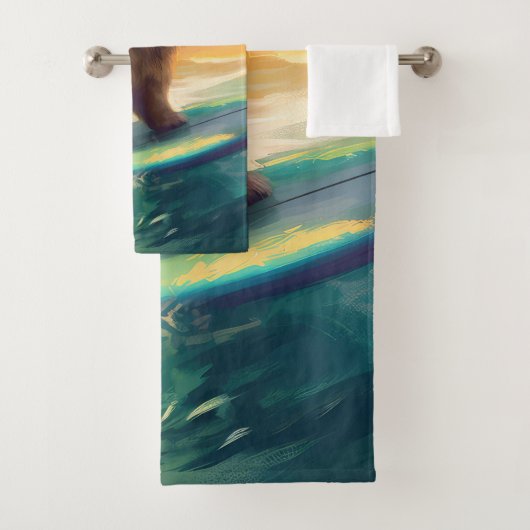 Chow Chow Beach Surfschilderswerk Bad Handdoek (Insitu)