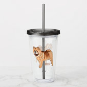 Chow Chow cartoon illustratie Acryl Drinkbeker (Voorkant)