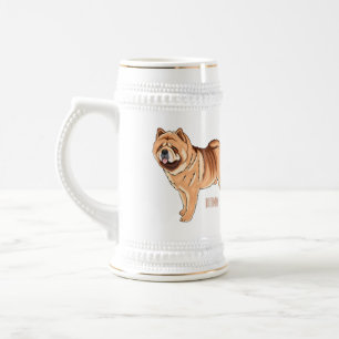 Chow Chow cartoon illustratie Bierpul