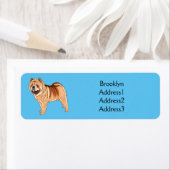 Chow Chow cartoon illustratie Etiket (Insitu)