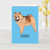 Chow Chow cartoon illustratie Kaart (Gele Bloem)
