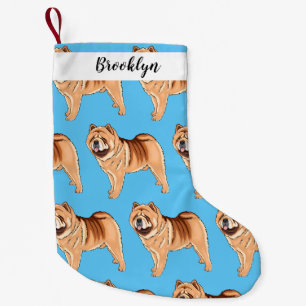 Chow Chow cartoon illustratie Kleine Kerstsok