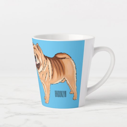 Chow Chow cartoon illustratie Latte Mok (Rechts)
